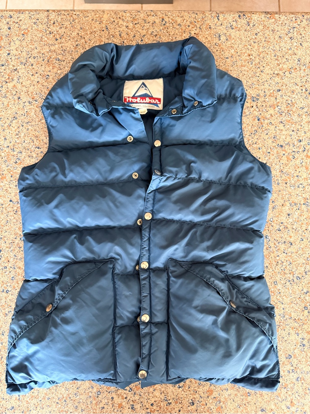 Womens Vintage  Holubar Navy Puffer Vest - Sleeveless Winter Coat
